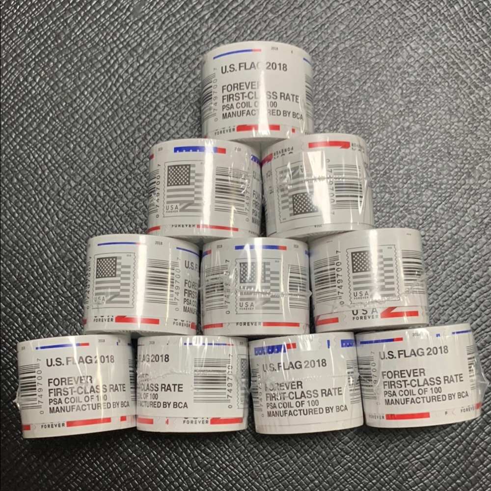 U.S. Flag 2018 Forever Stamps Roll (10 rolls)